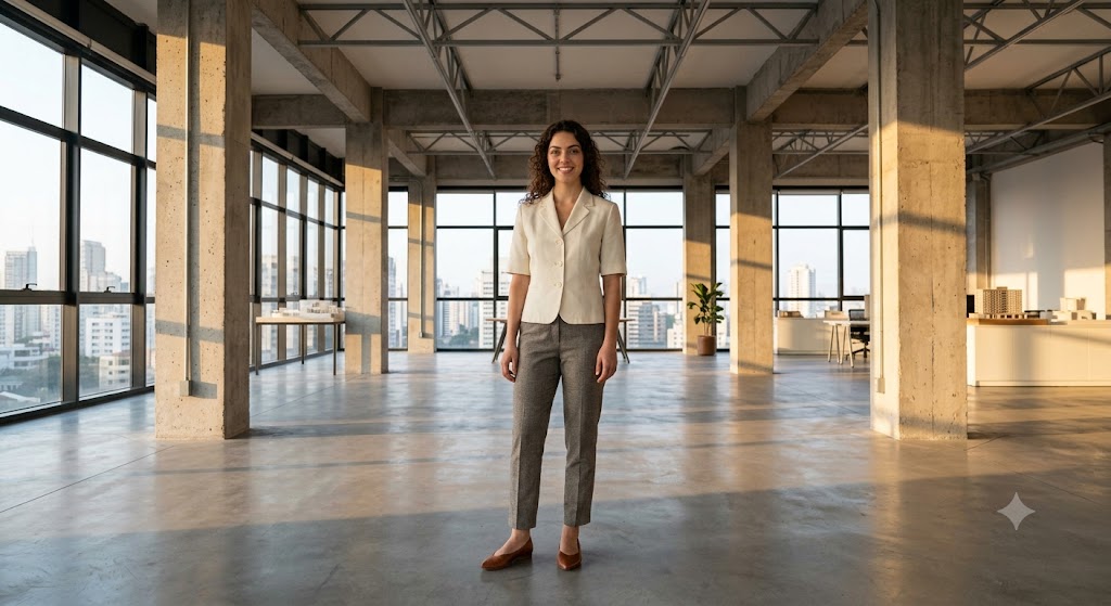 Tailored Short-Sleeve Blazer and Smart Trousers